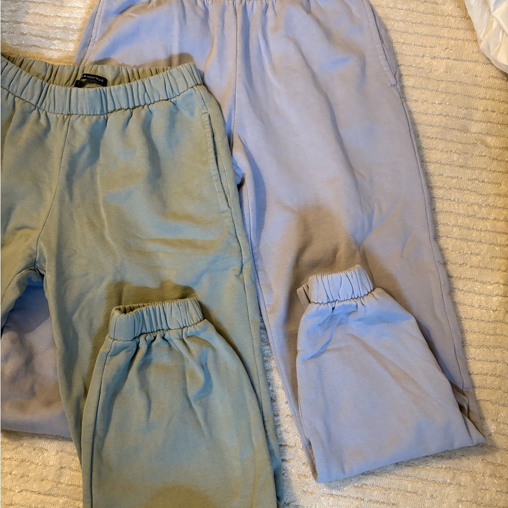 Brandy Melville Lavender  and sage green Joggers